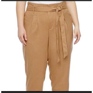 LIZ CLAIBORNE PLAID CARAMEL PANTS SZ 14
